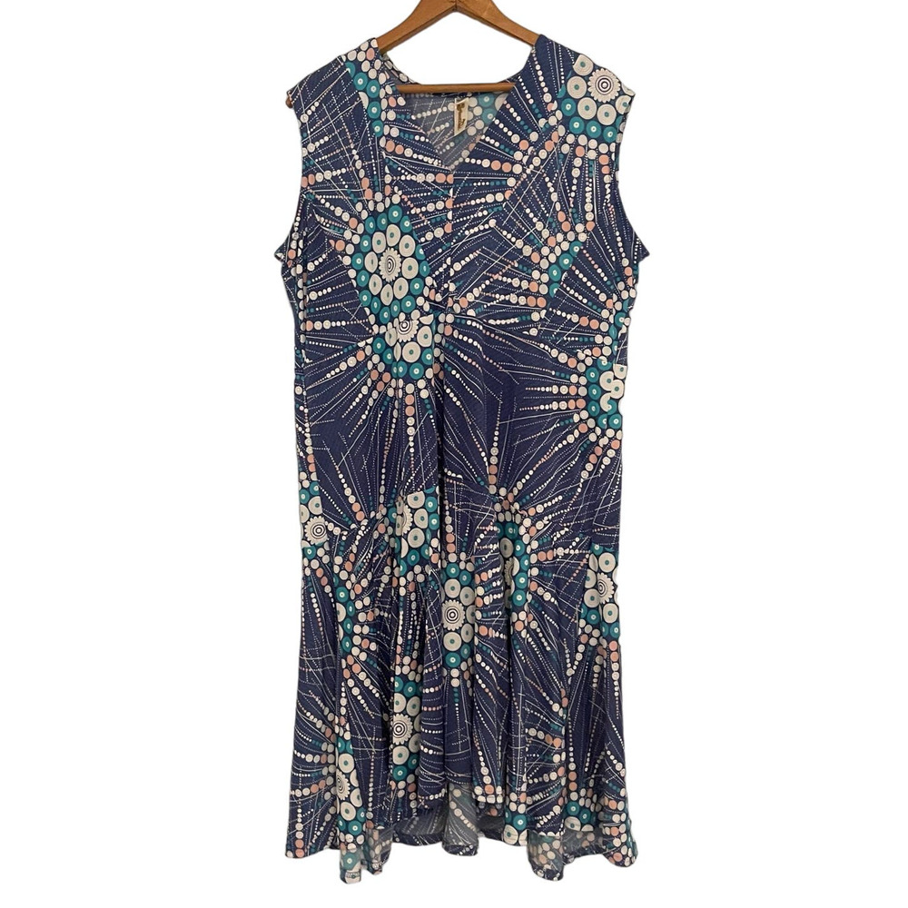 Shoreline Sleeveless Circle Geometric Textured Dress Size 1X 2X